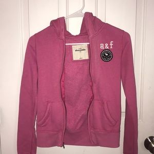 abercrombie kids pink zip-up hoodie
